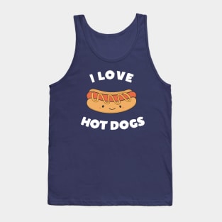 Cute Kawaii I Love Hot Dog T-Shirt Tank Top